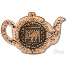 Магнит из бересты Челябинск-Герб балалайка чайник золото